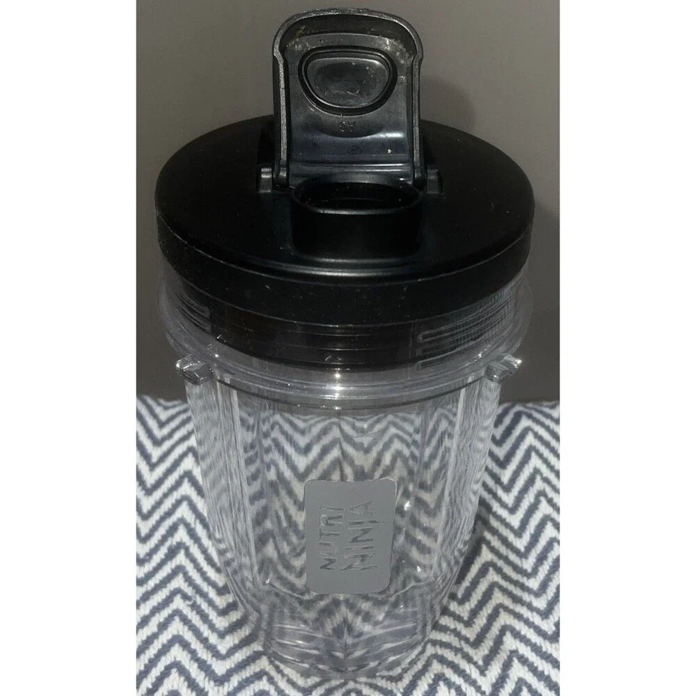 Ninja 16oz  Replacement Cup w/ Black Travel Lid for Nutri Ninja Blender